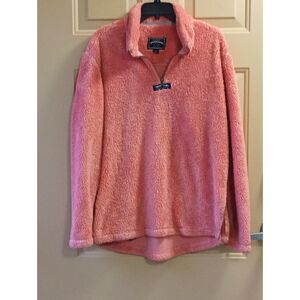 Lauren James Co. Preptec Melon Coral High Pile Fleece Pullover Jacket Large